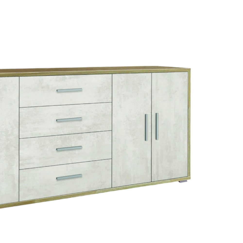 Adb808Nsosk Kit armoire 4 portes 4 tiroirs en noyer Stelvio et oxyde blanc