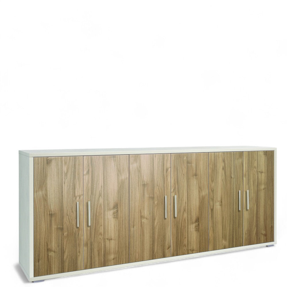 Adb806Osnsk Armoire 6 portes Kit oxyde blanc et noyer Stelvio