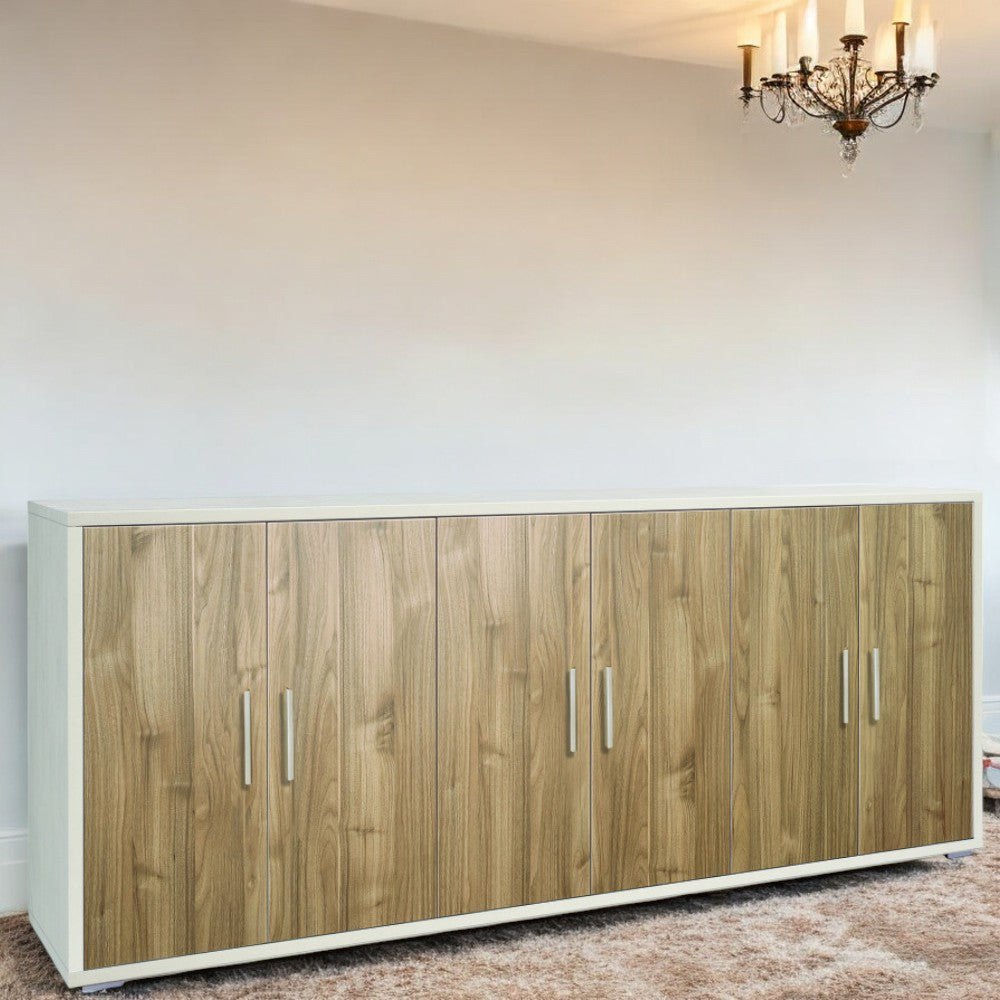 Adb806Osnsk Armoire 6 portes Kit oxyde blanc et noyer Stelvio