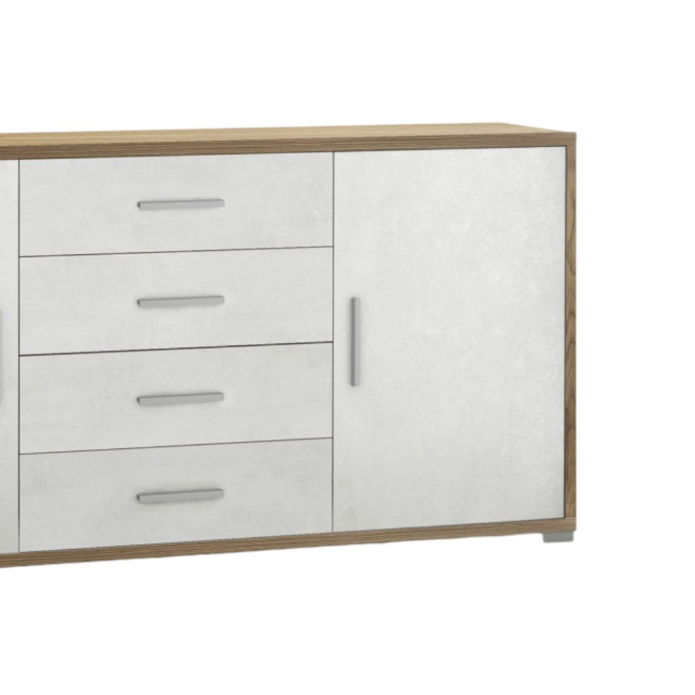 Adb804Nsosk Kit armoire 2 portes 4 tiroirs en noyer Stelvio et oxyde blanc