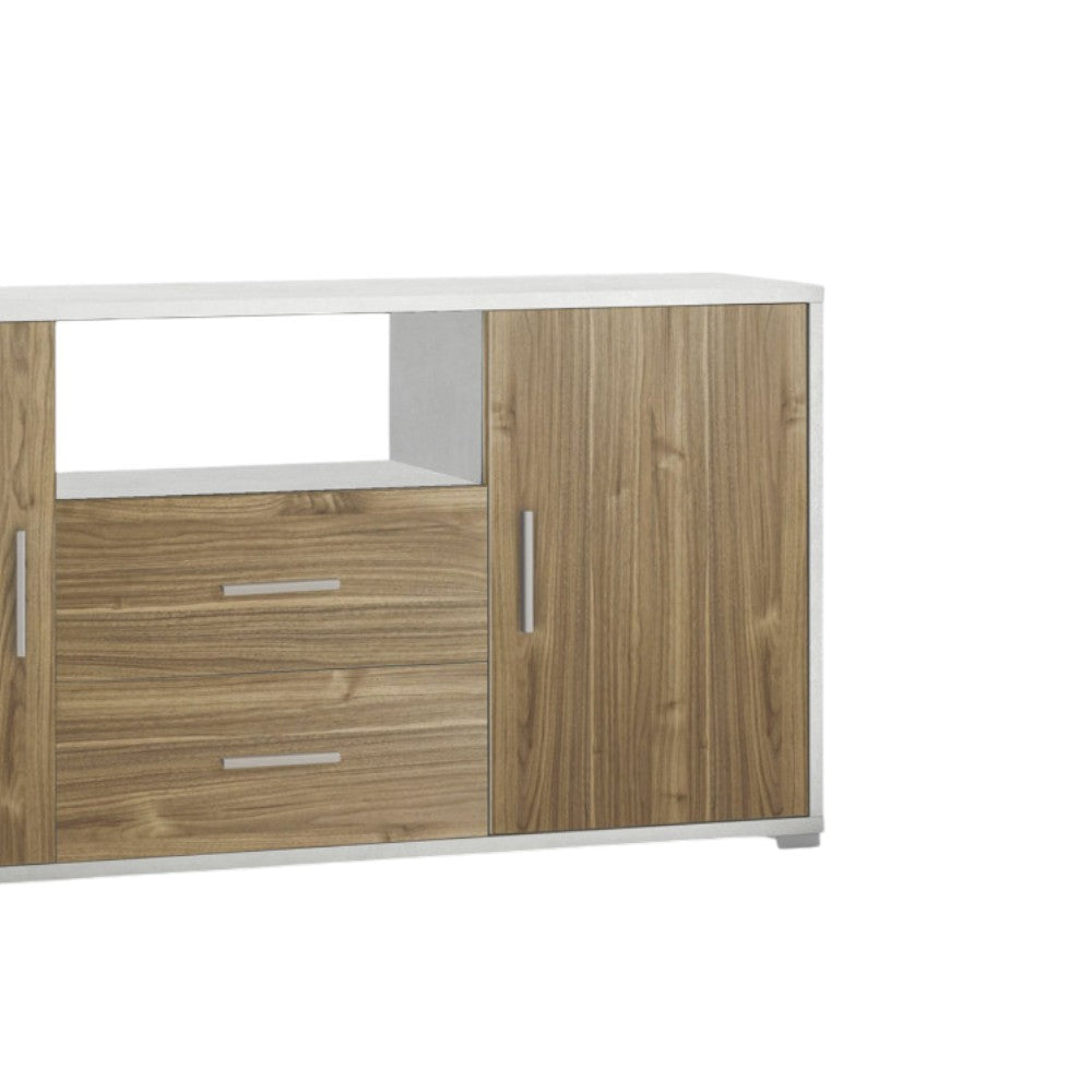 Adb802Osnsk Meuble 2 portes 2 tiroirs Kit oxyde blanc et noyer Stelvio