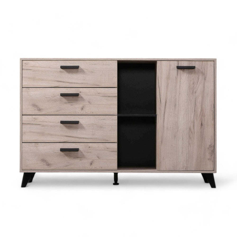 11008659 Armoire Umbria gris et chêne noir