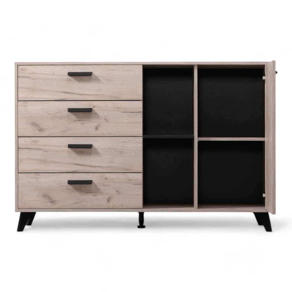 11008659 Armoire Umbria gris et chêne noir
