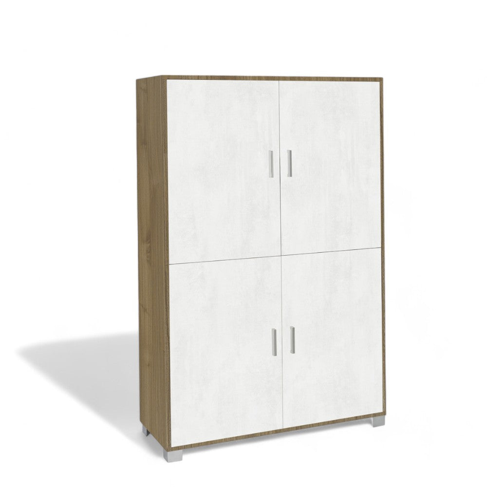 A734Nsosk Kit armoire 4 portes en noyer Stelvio et oxyde blanc