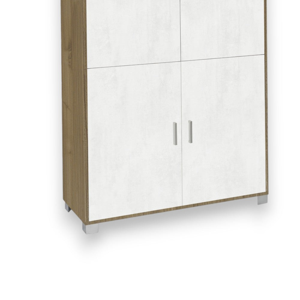 A734Nsosk Kit armoire 4 portes en noyer Stelvio et oxyde blanc