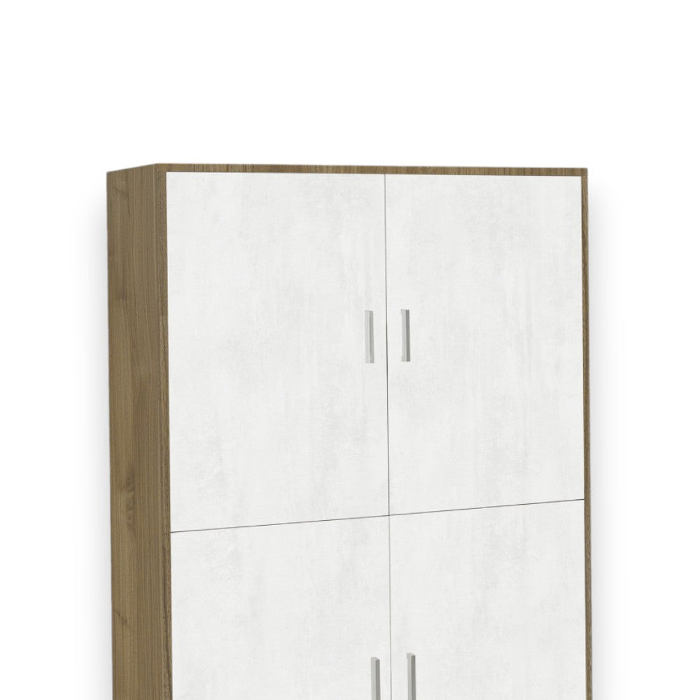 A734Nsosk Kit armoire 4 portes en noyer Stelvio et oxyde blanc