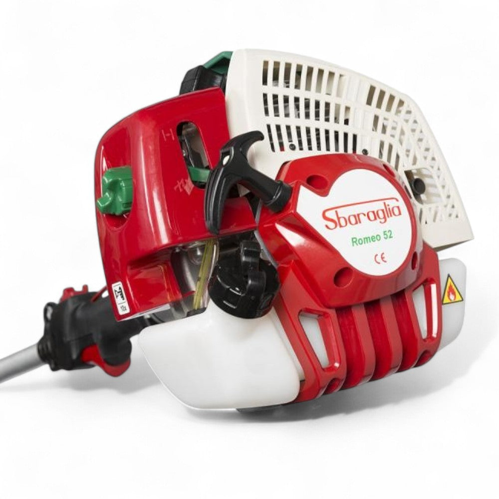 Decespugliatore a scoppio 52 Cc motore 2 tempi raffreddamento automatico con impugnatura singola e avviamento a strappo Romeo 52