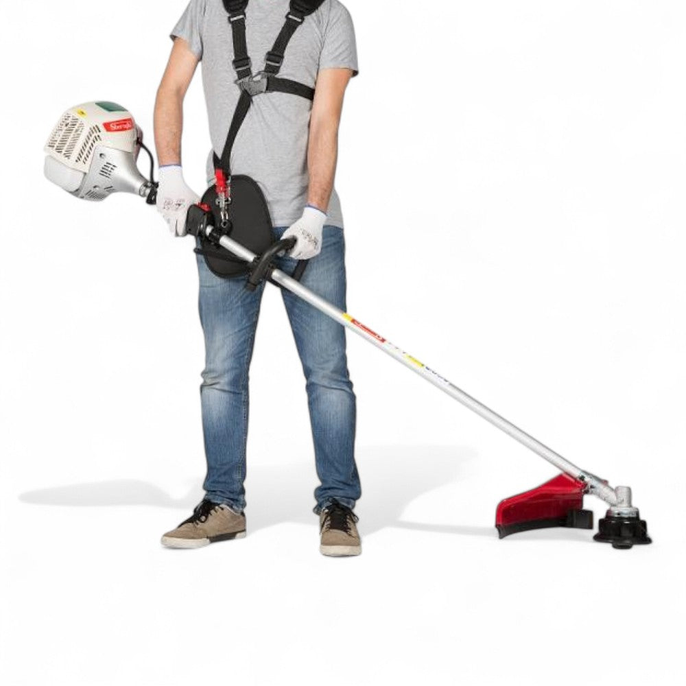 Decespugliatore a scoppio 52 Cc motore 2 tempi raffreddamento automatico con impugnatura singola e avviamento a strappo Romeo 52