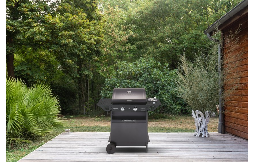 Barbecue a gas con ruote 2 bruciatori in acciaio e fornello laterale XPERT 200 LS PLUS