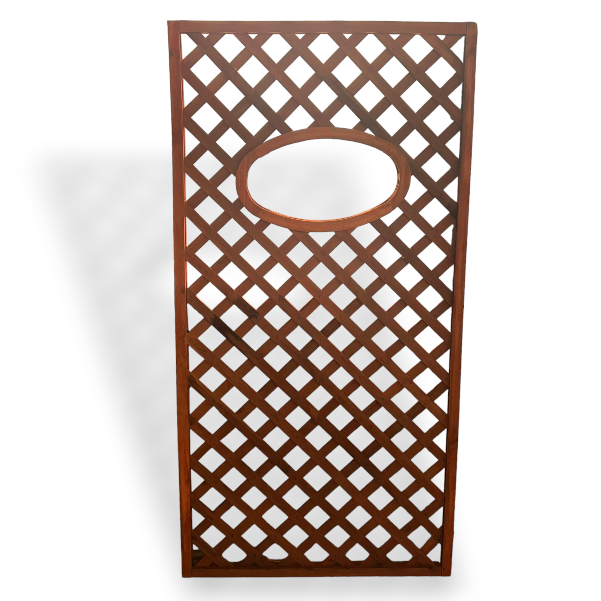 Panneau de grillage en bois treillis 90x180 cm clôture de jardin de balcon avec trou ovale ornemental