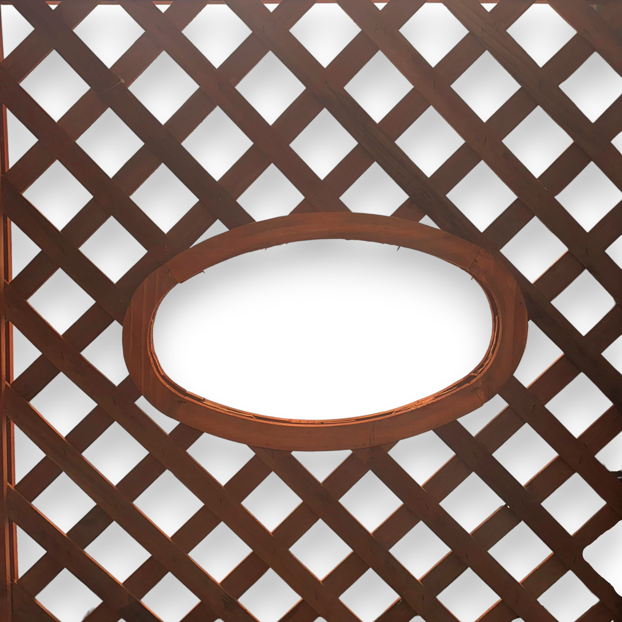 Panneau de grillage en bois treillis 90x180 cm clôture de jardin de balcon avec trou ovale ornemental
