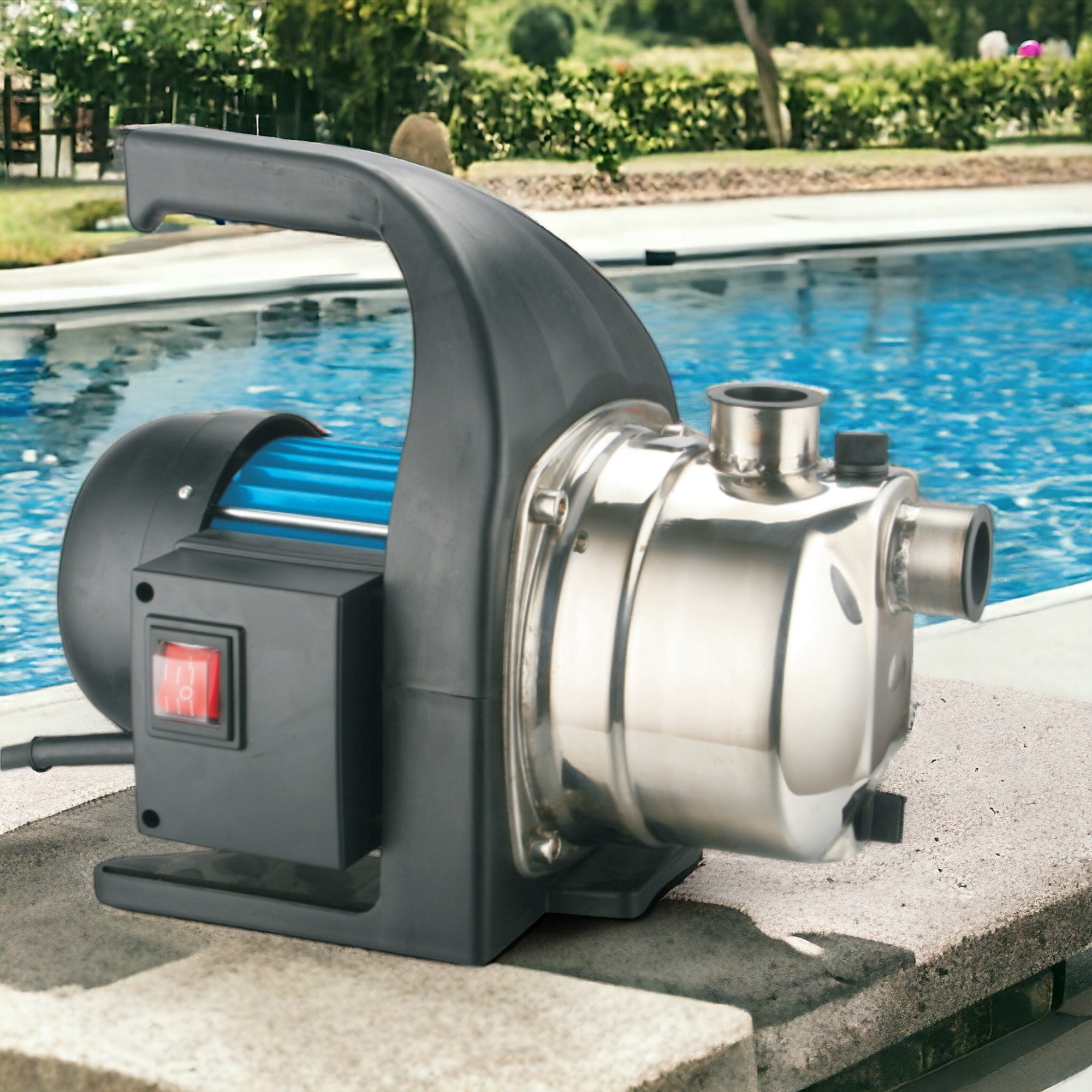 Pompe électrique de jardin auto-amorçante avec interrupteur de 1200 watts