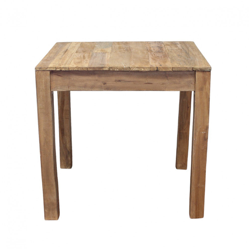 Tavolo quadrato fisso in legno riciclato 80x80xH77 cm