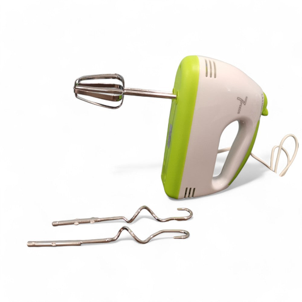 Mixer con fruste e ganci per impastare in acciaio 150 Watt e 7 velocità selezionabili