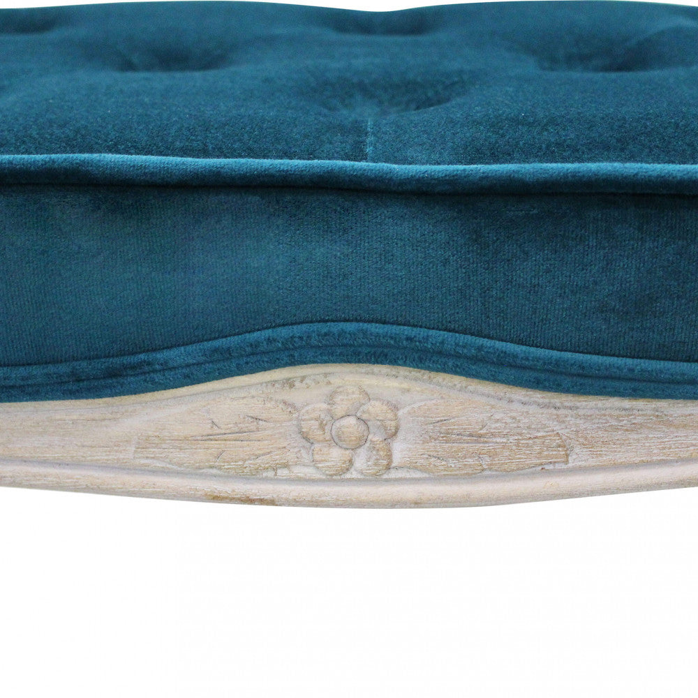 Sgabello in velluto con struttura in legno elegante 50x36xH47 cm