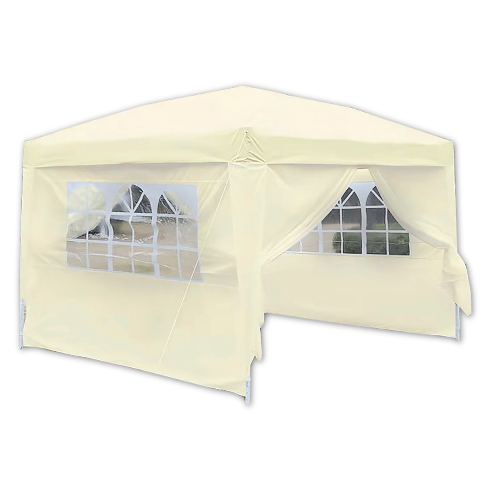 Gazebo bianco in tessuto oxford con chiusure laterali 3x3 mt