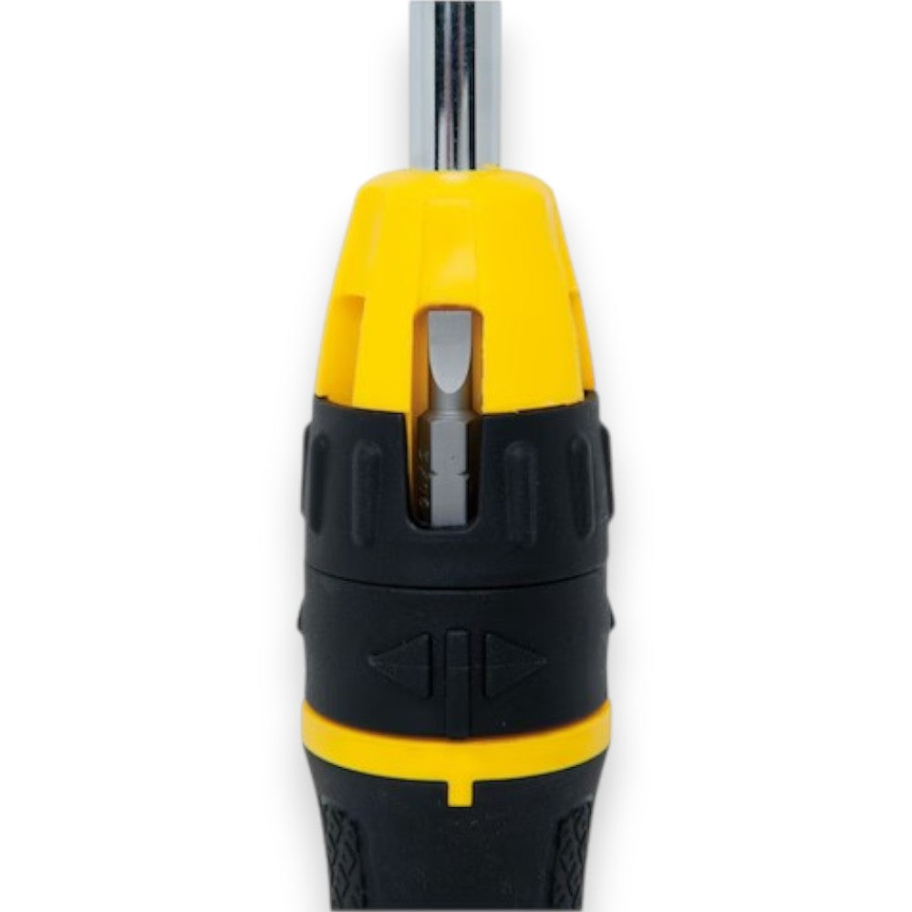 Giravite magnetico a cricchetto con 10 inserti multifunzione impugnatura ergonomica tri-lobare sistema di alloggiamento brevettato