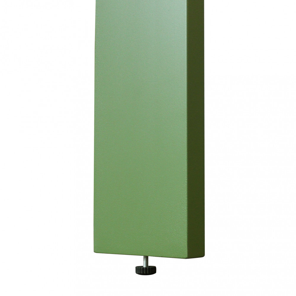Table de jardin fixe d'extérieur en aluminium vert 200x100 cm avec pieds réglables Malen