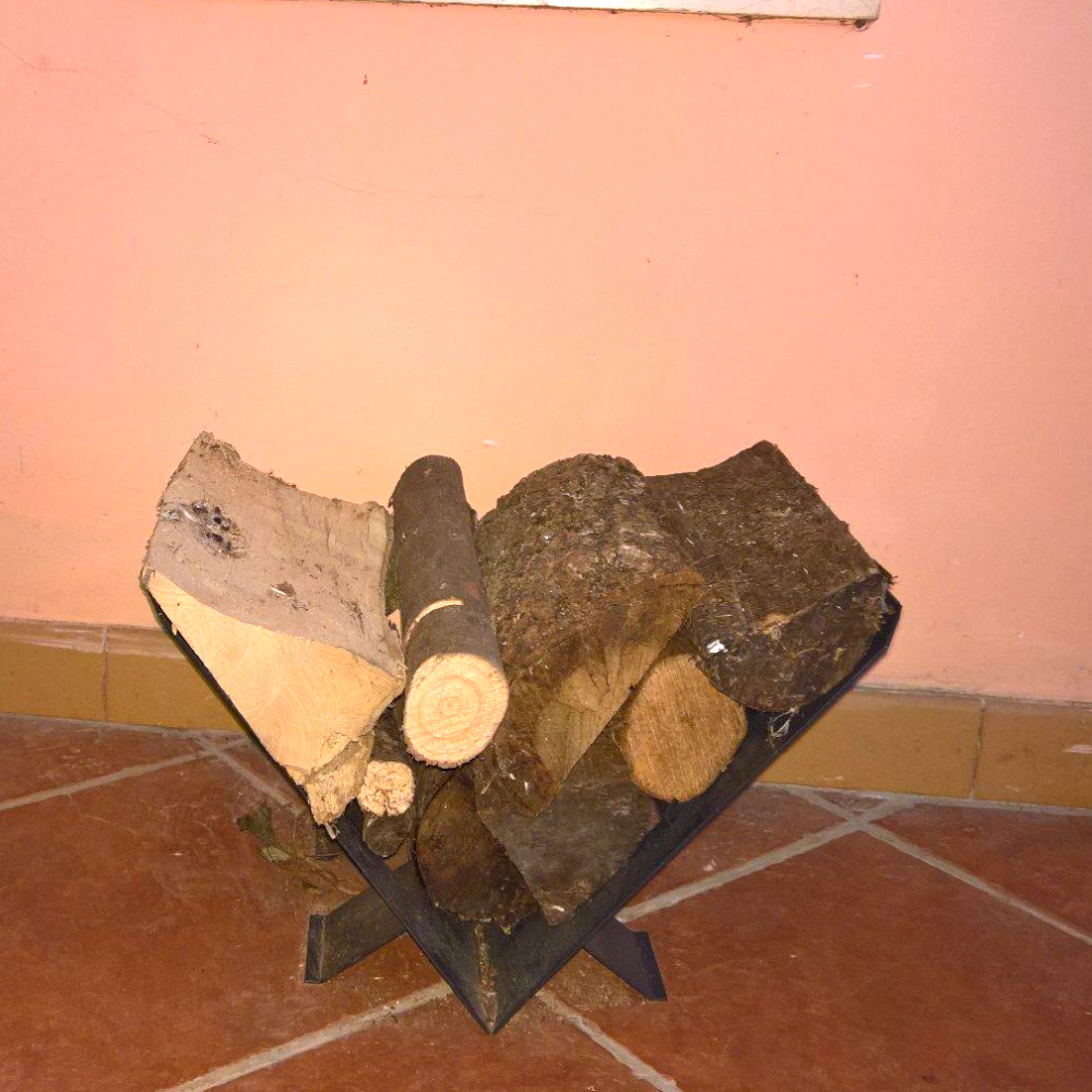 porte-bûches moderne pour cheminée 38x30x27h cm