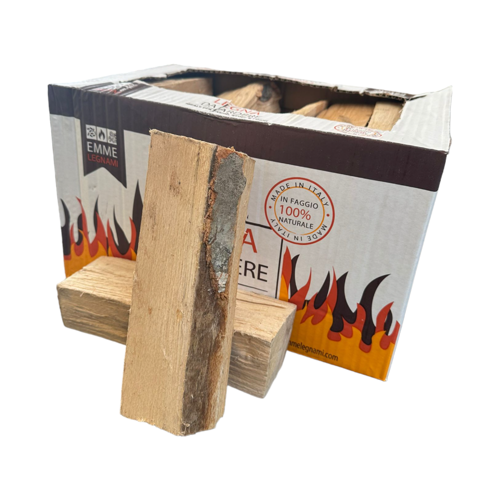 Bois de chauffage en hêtre écologique 25 cm en caisse pour poêles, cheminées et cuisines A1 Plus 