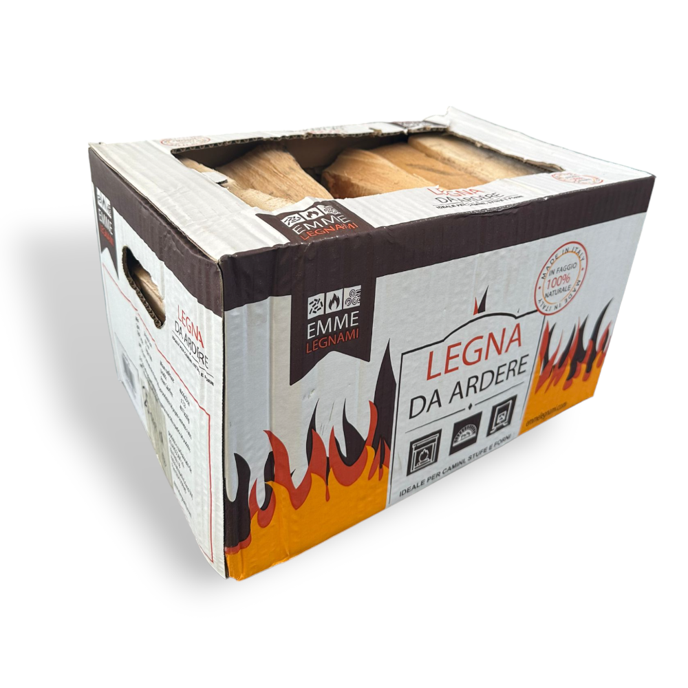 Bois de chauffage en hêtre écologique 25 cm en caisse pour poêles, cheminées et cuisines A1 Plus 