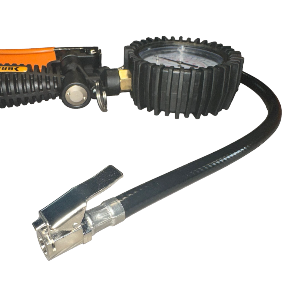 Pistolet de gonflage avec manomètre 12 bars et tuyau flexible avec connexion à baïonnette Brixo Airforce