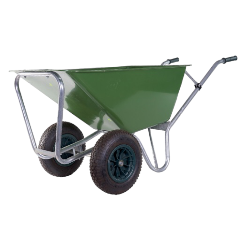 <transcy>Brouette de jardinage galvanisée renforcée à 2 roues Brixo Farmer PE160</transcy>