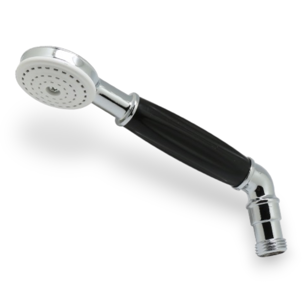 Douchette courbée à jet unique en laiton chromé pour douche et bain avec rail coulissant Old Style