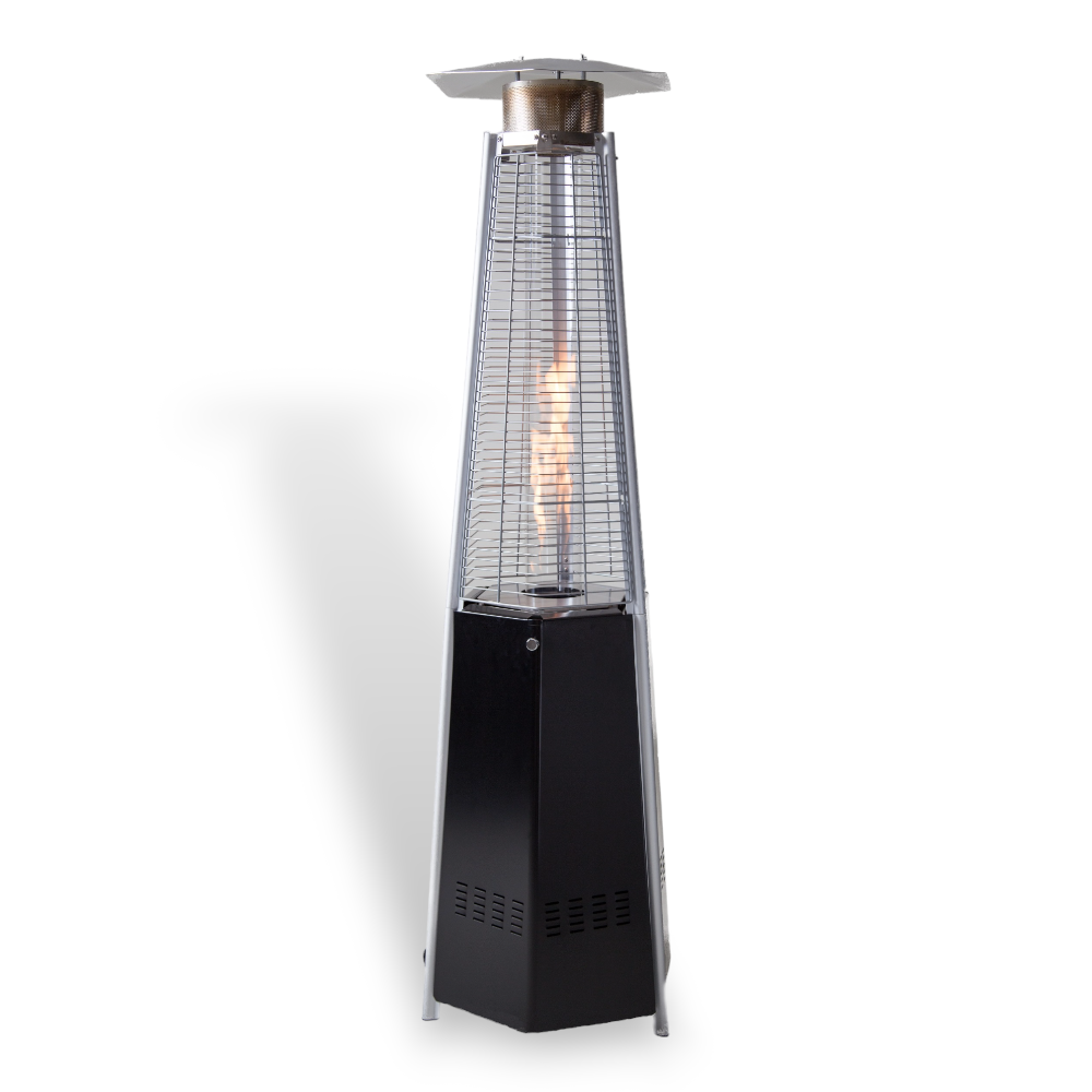 Poêle à gaz thermopatio extérieur, modèle pyramide hexagonale Totem 13 KW avec roulettes