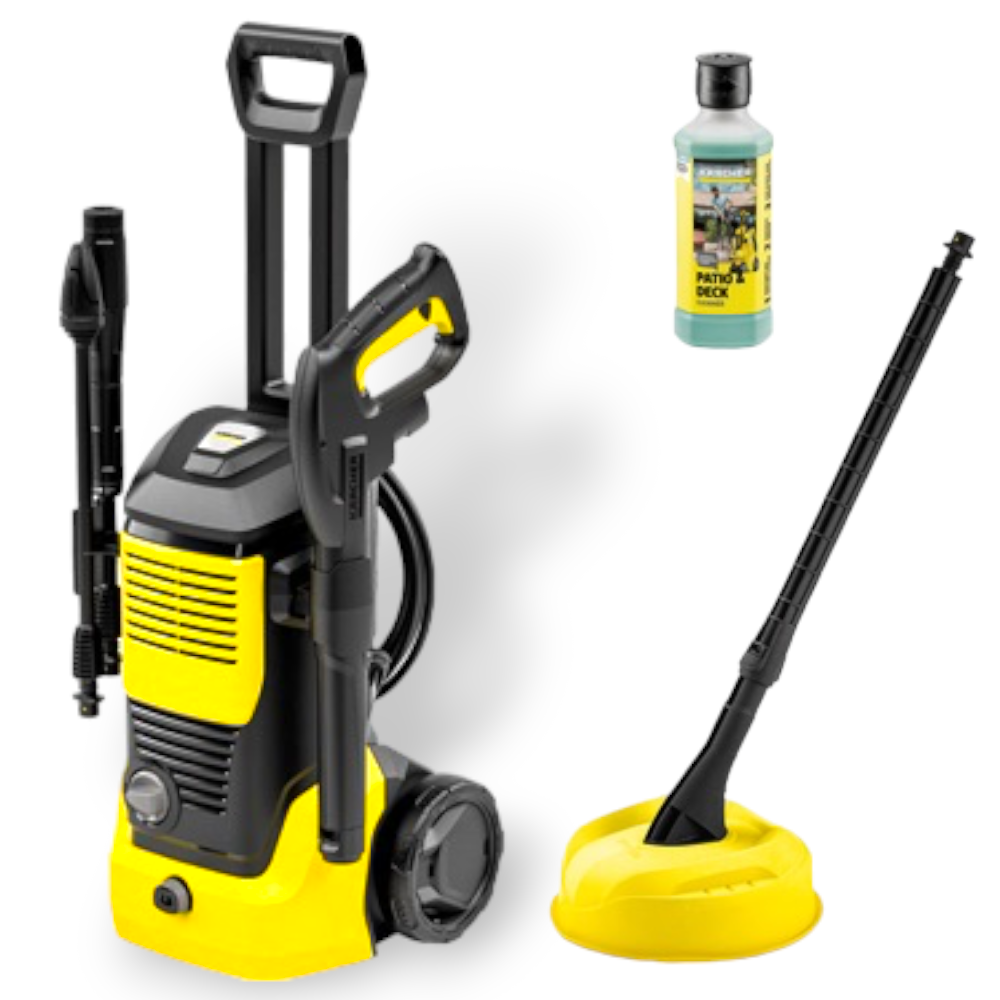 Nettoyeur haute pression 1800W eau froide 130 bar avec lance rotative pour surfaces et détergent K4 Black Home Karcher