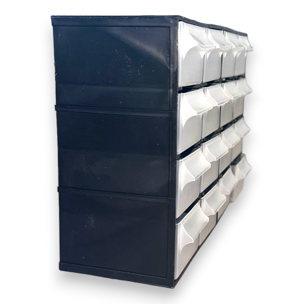Commode rangement empilable pour petites pièces emboîtables avec 16 tiroirs 22x8,5xH15,6 cm