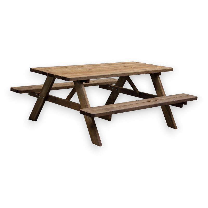 Table de pique-nique en bois 180x120x70 cm avec bancs de camping
