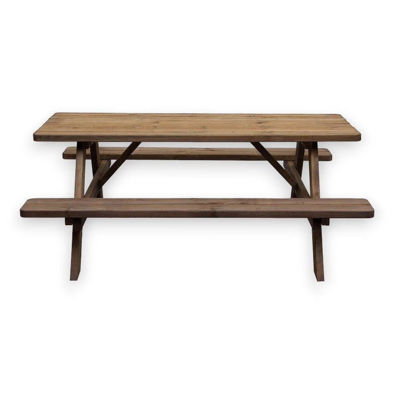 Table de pique-nique en bois 180x120x70 cm avec bancs de camping