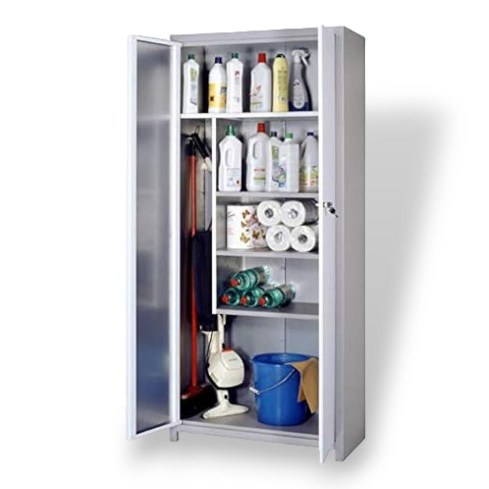 Armoire à balais en métal démontée à deux portes - cm.100x40x180h.