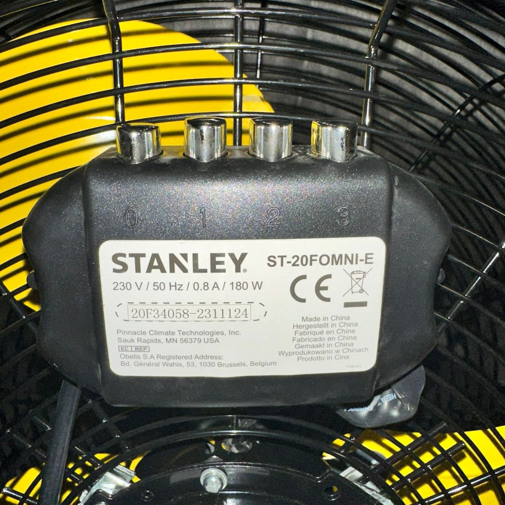 Ventilateur de sol industriel 180W avec orientation manuelle 360° Stanley 