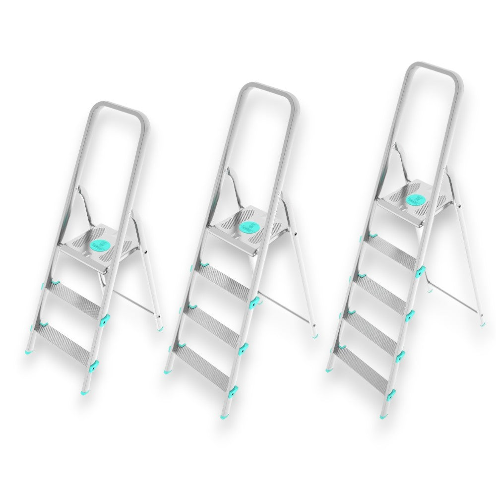 Échelle polyvalente en aluminium stable et résistante avec marches antidérapantes et large plateforme Libellula