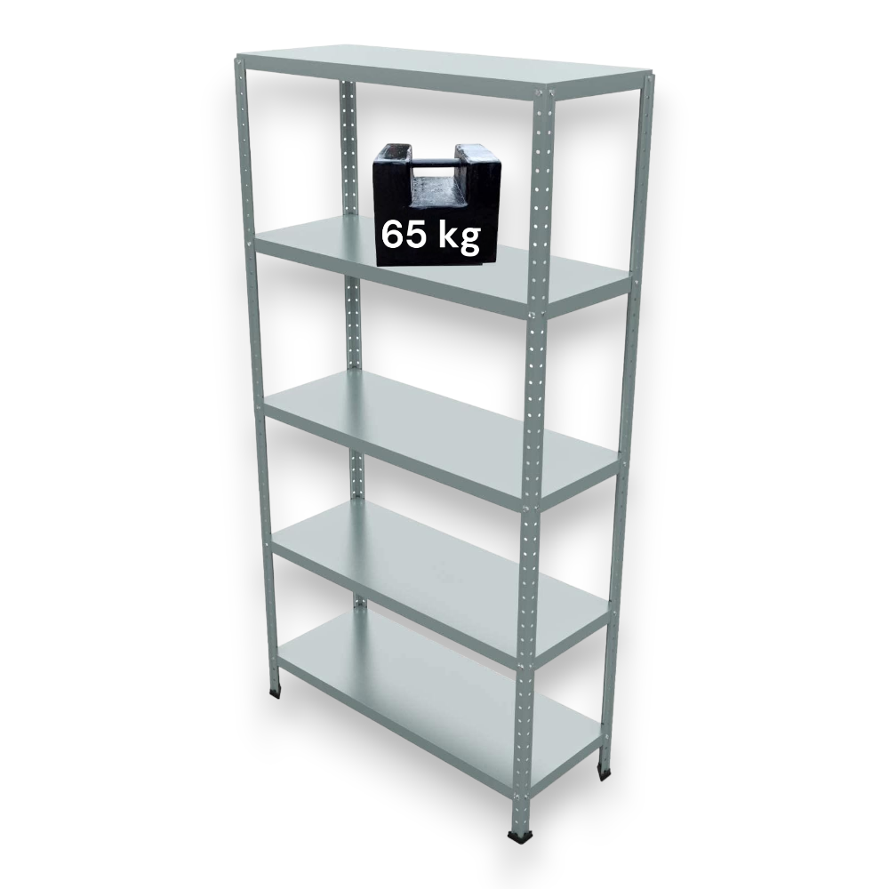 Kit étagère avec 5 étagères en acier peint h2 mètres avec fixation par boulon Unshelf
