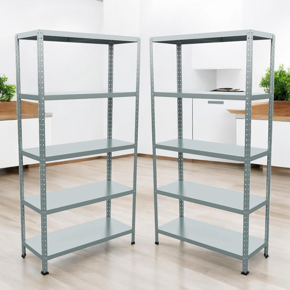 Kit étagère avec 5 étagères en acier peint h2 mètres avec fixation par boulon Unshelf