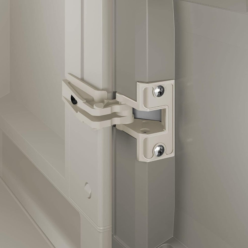 Armoire d'extérieur en résine avec 2 portes effet bois verrouillables avec cadenas Linear Wood Keter 