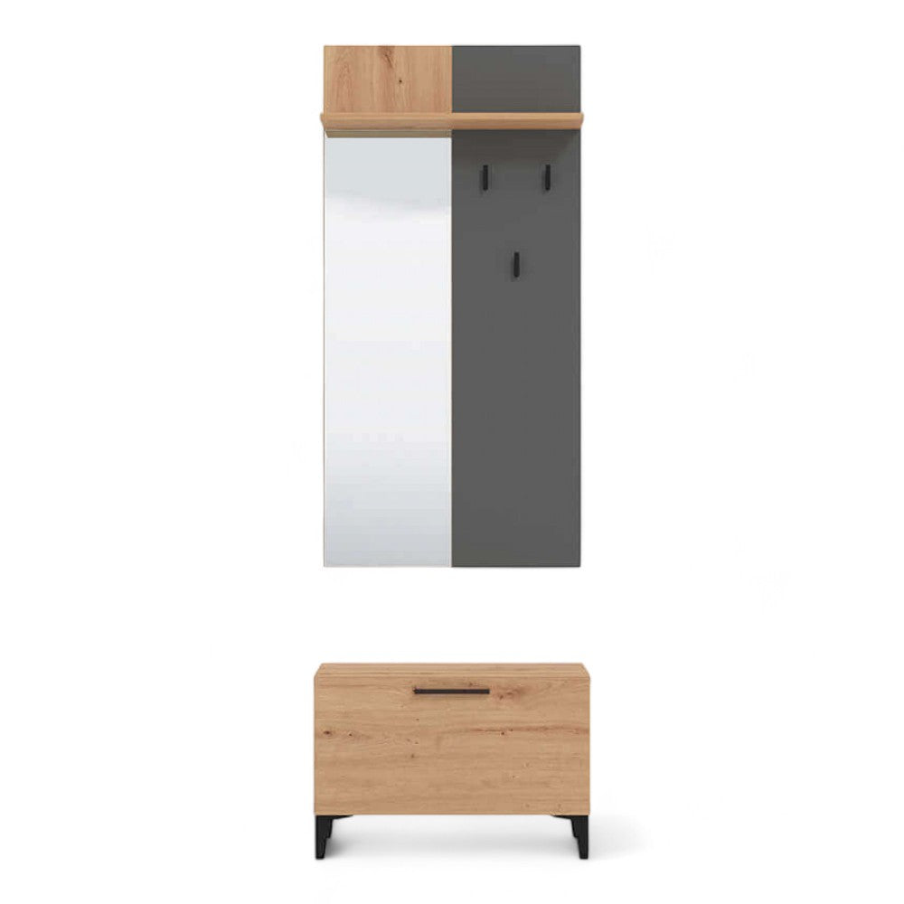 11011706 Entrée Terni Craftsman Chêne Et Gris Graphite