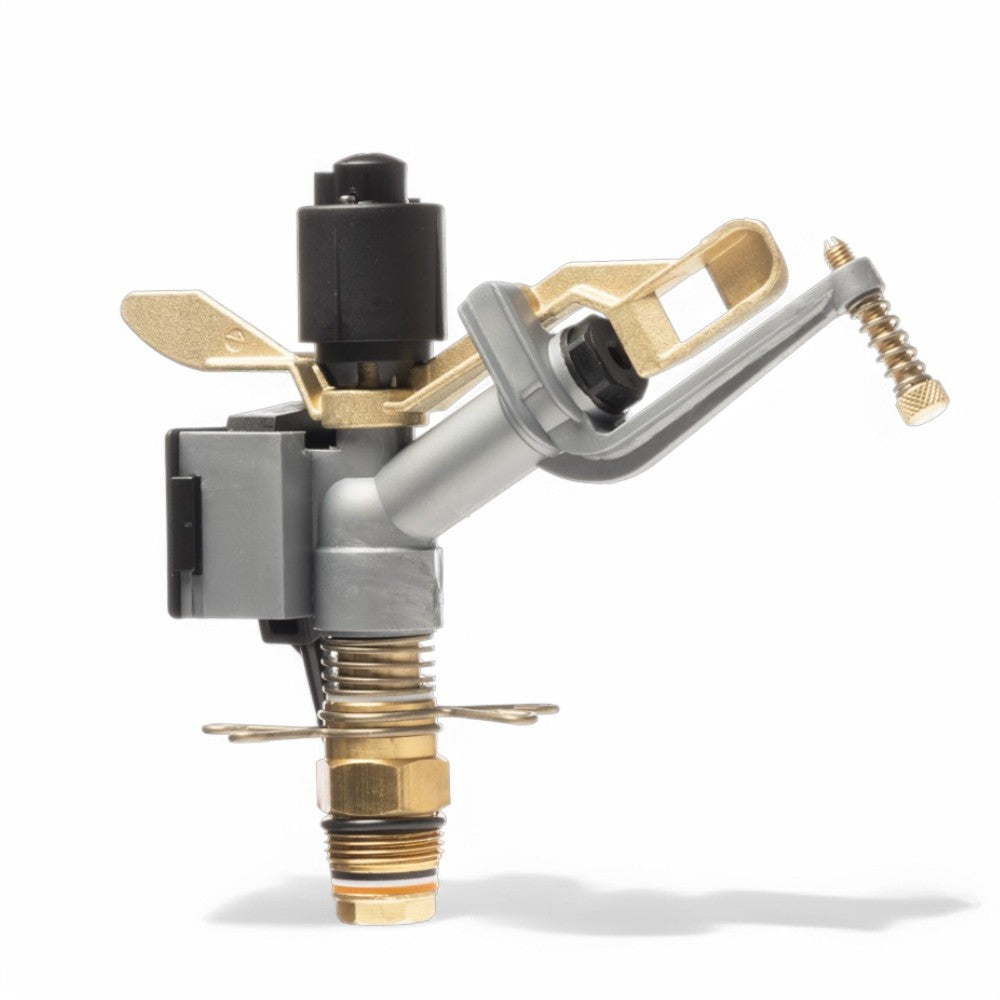 Irrigatore ad impulsi a settore 3/4"M con corpo in ottone e resina e ugelli intercambiabili