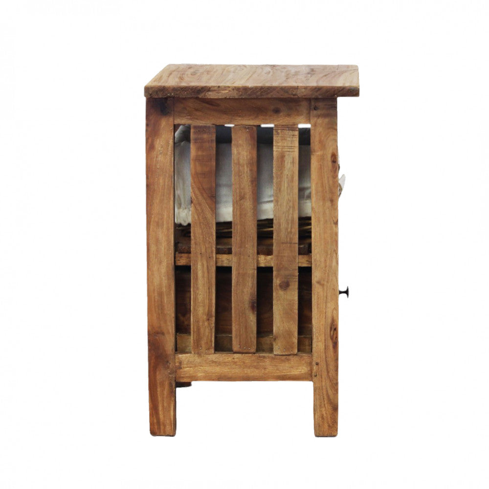 Mobiletto con ripiani finitura in legno naturale 40x30xH51 cm