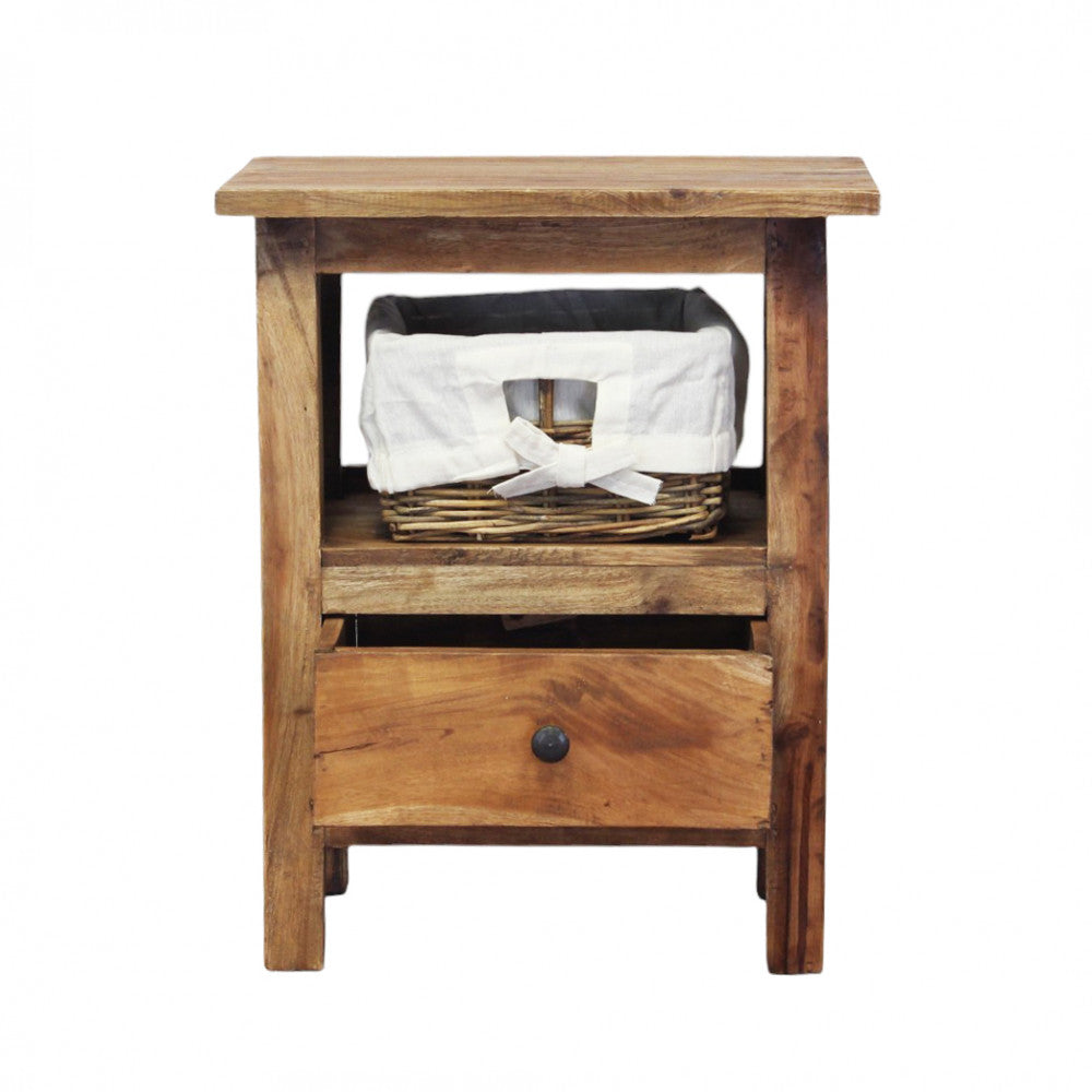 Mobiletto con ripiani finitura in legno naturale 40x30xH51 cm