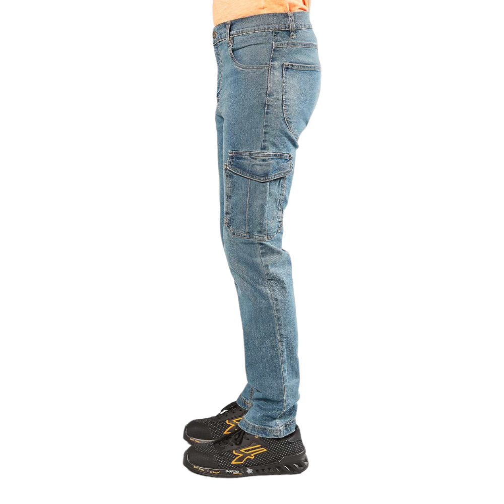 Pantalon en jean de travail avec poches cargo U-Power Jeans JAM