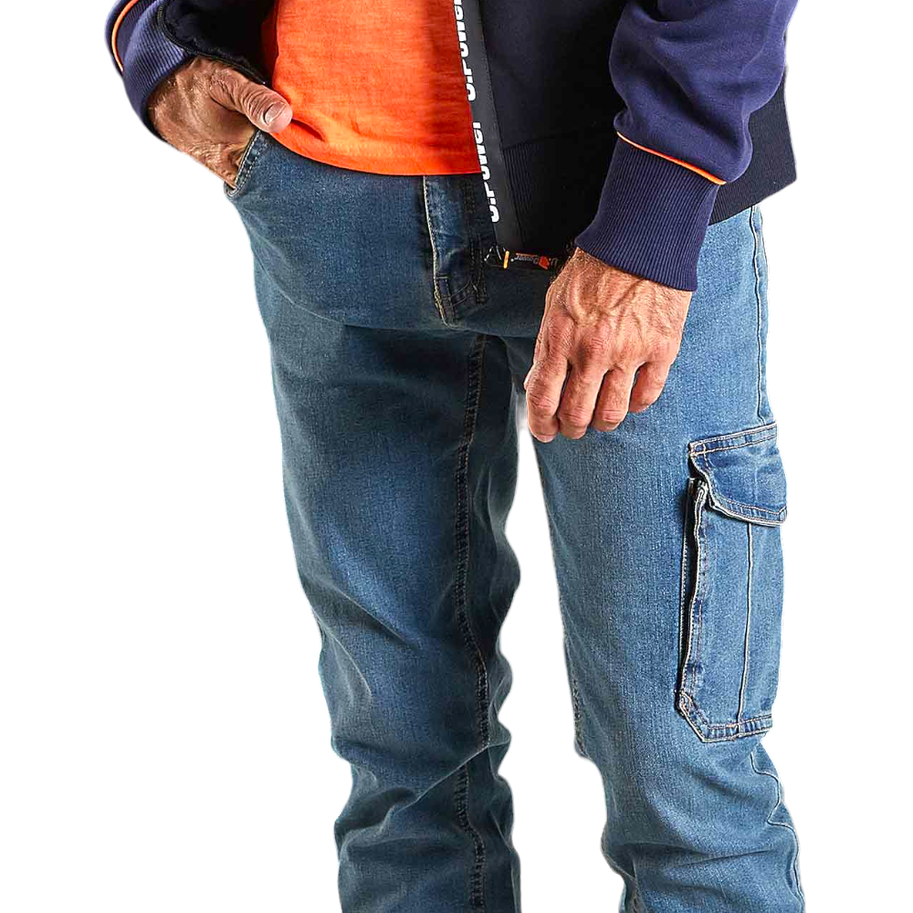 Pantalon en jean de travail avec poches cargo U-Power Jeans JAM