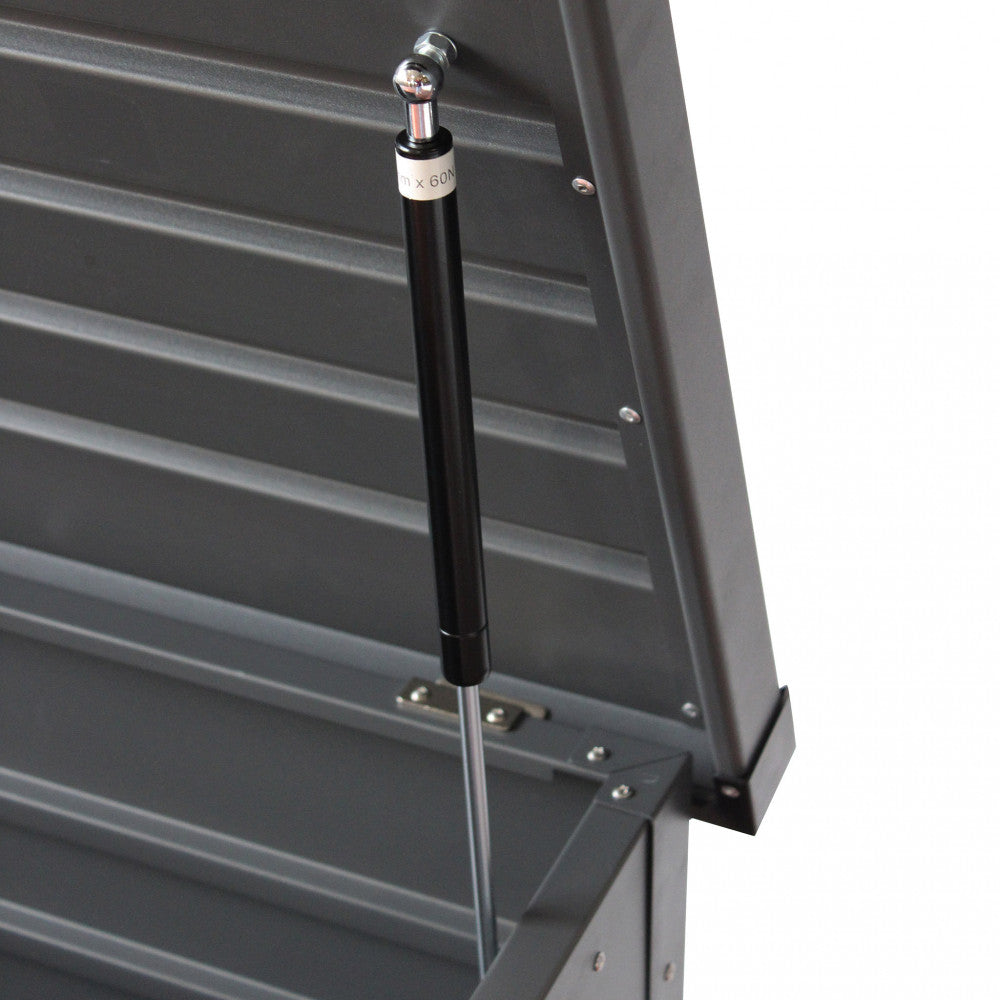 Coffre extérieur moderne en aluminium 130x60 cm avec serrure Steel Magic 