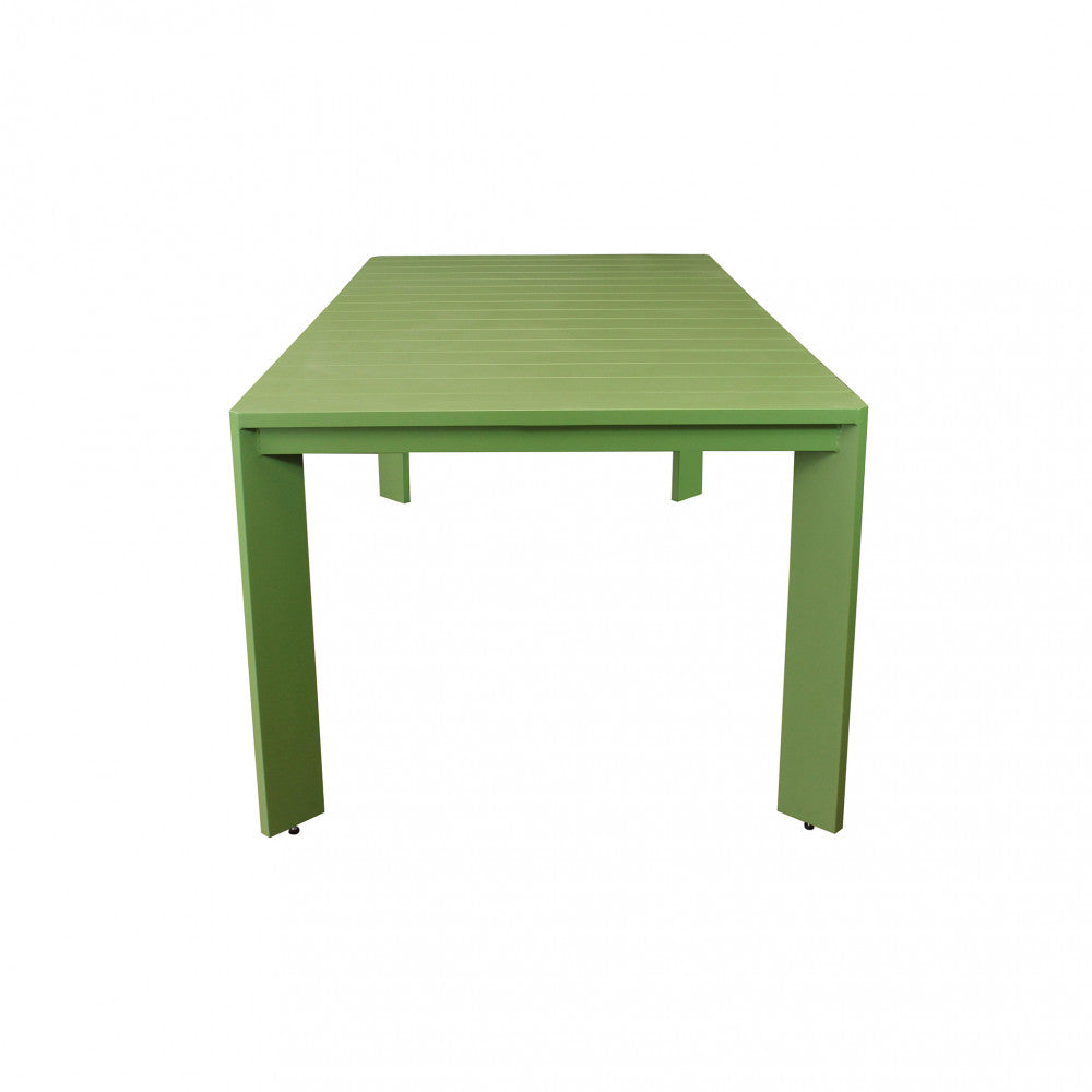 Table de jardin fixe d'extérieur en aluminium vert 200x100 cm avec pieds réglables Malen