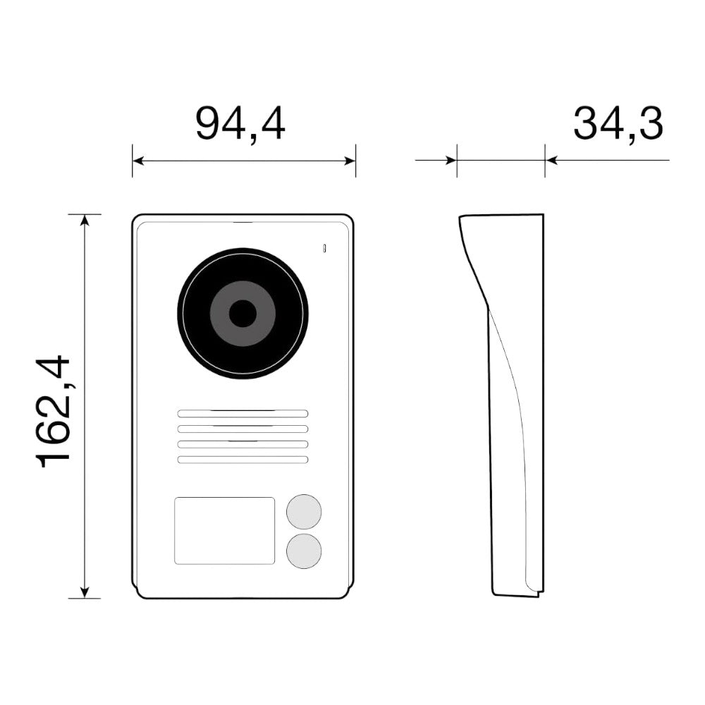 Kit videocitofono a parete monofamiliare con 2 schermi