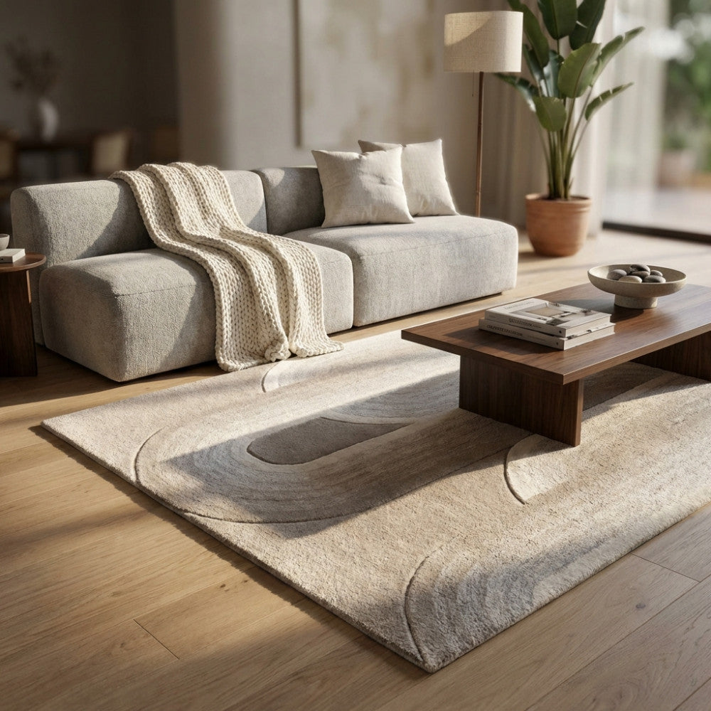 Tappeto da interno 120x180 cm in cotone e lana e decorazione moderna
