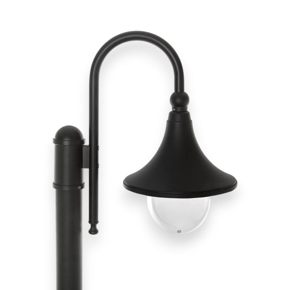 Lampadaire sur Poteau Modèle Paris - 100w IP44 cm.230h. couleur noire